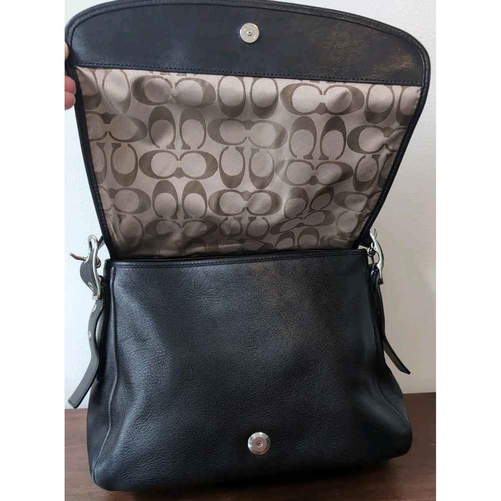 Coach Legacy Flap 9332 Vintage Flap Crossbody Black Leather - Picture 8 of 12